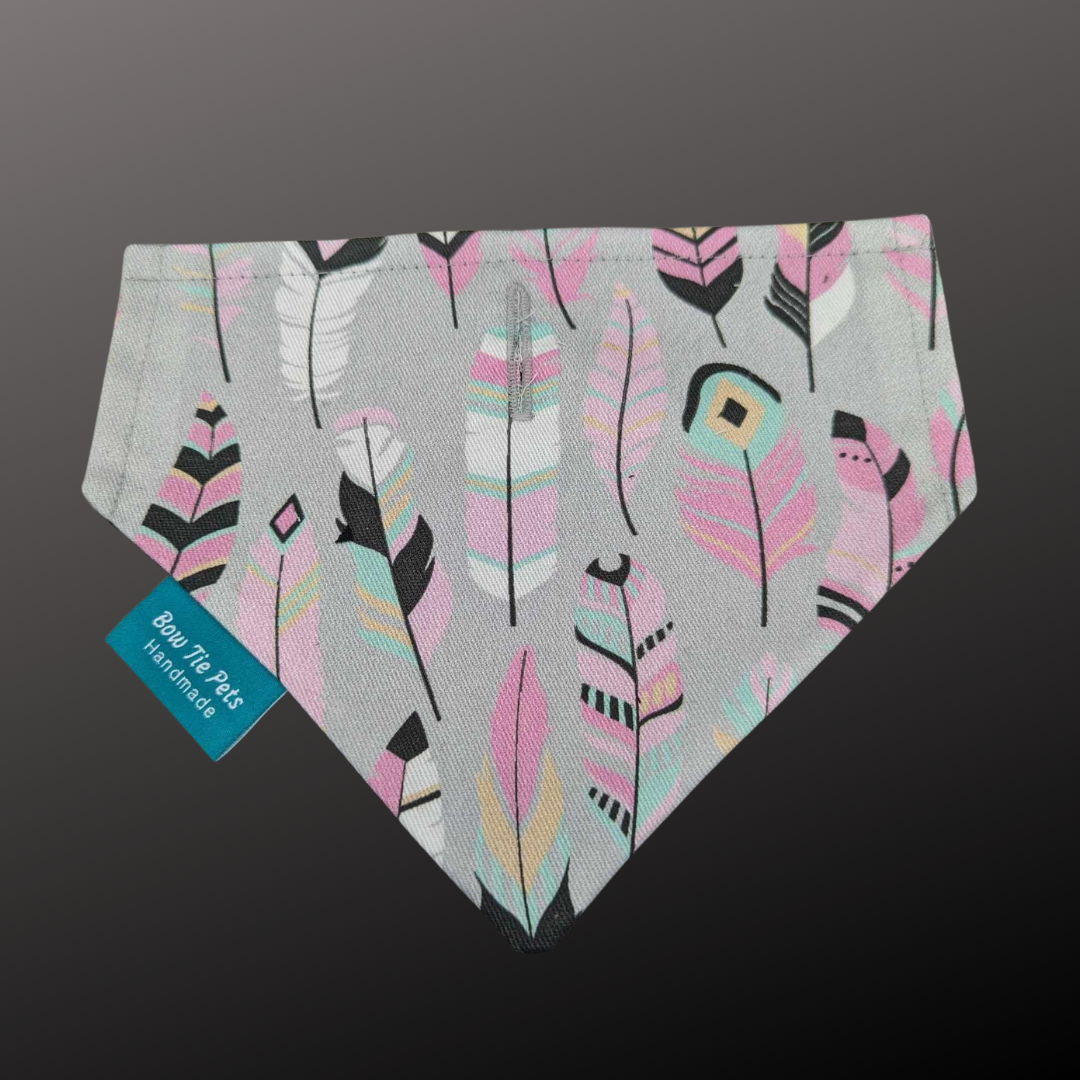 Pink Feathers On Collar Bandana