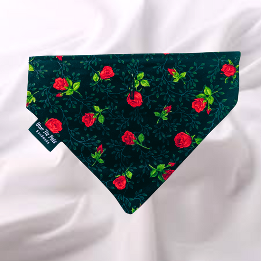 Long Stemmed Roses On Collar Bandana