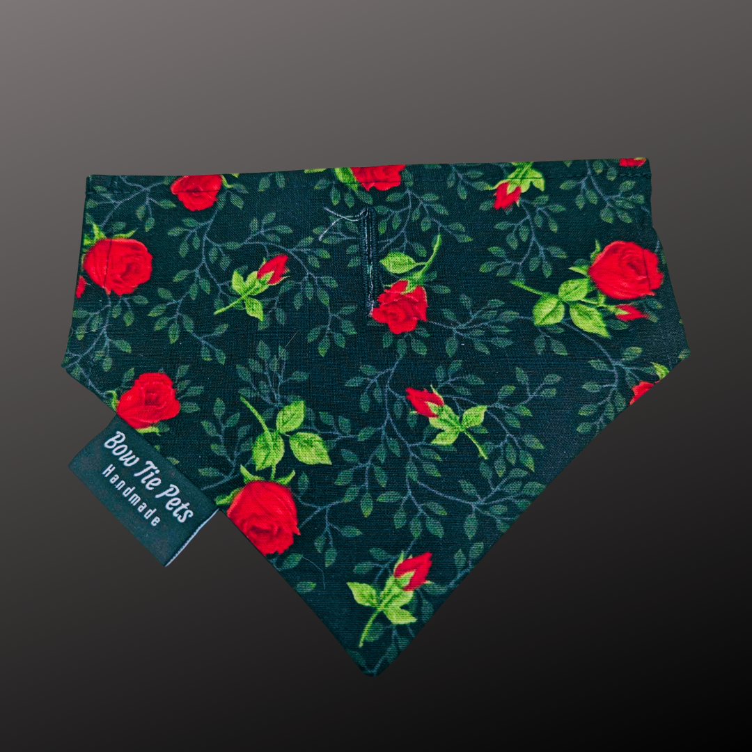 Long Stemmed Roses On Collar Bandana